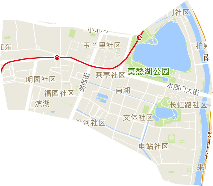 莫愁湖街道電子地圖