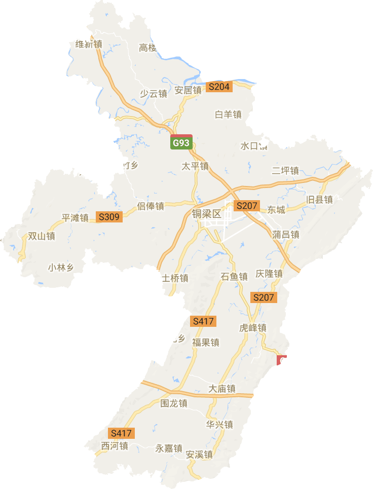 銅梁區(qū)電子地圖