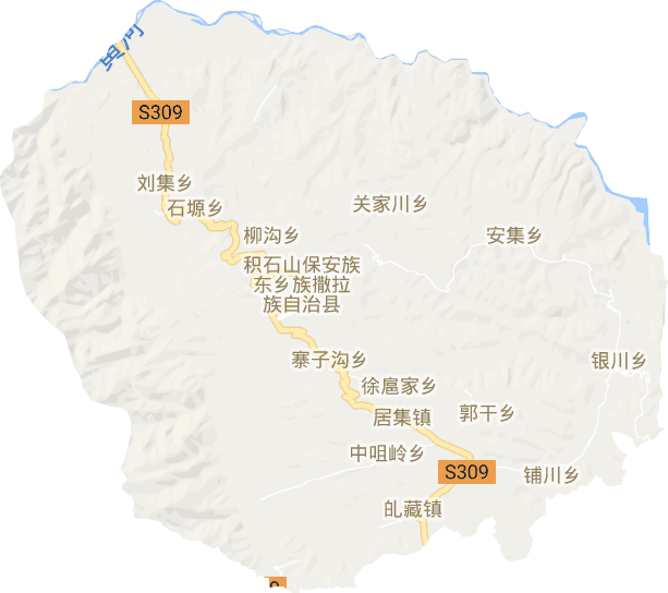 積石山保安族東鄉族撒拉族自治縣電子地圖