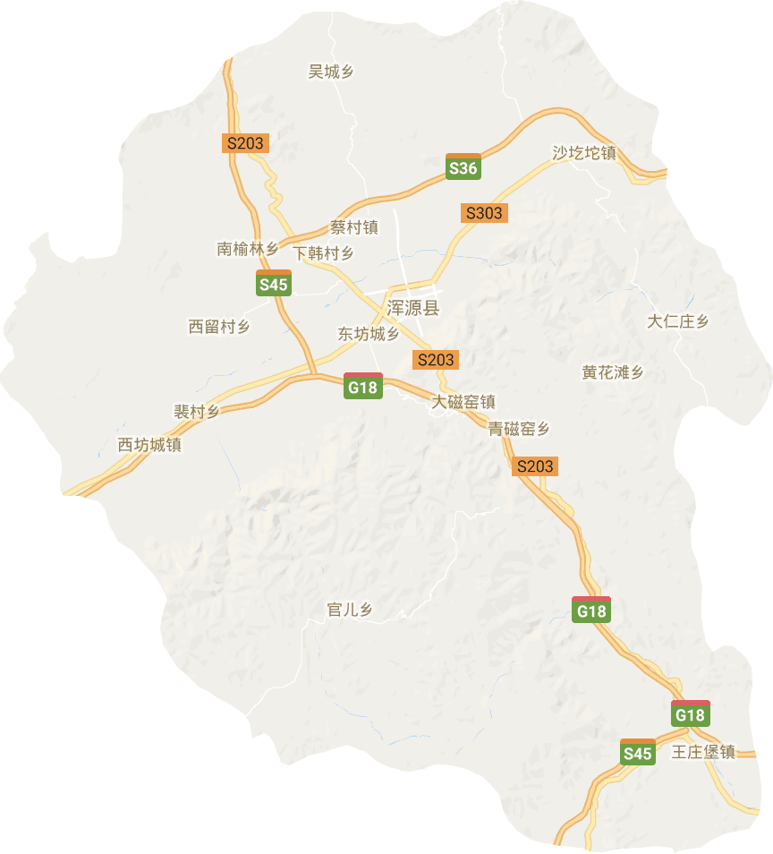 渾源縣電子地圖