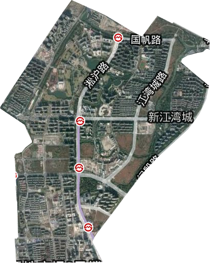 新江灣城街道衛星圖