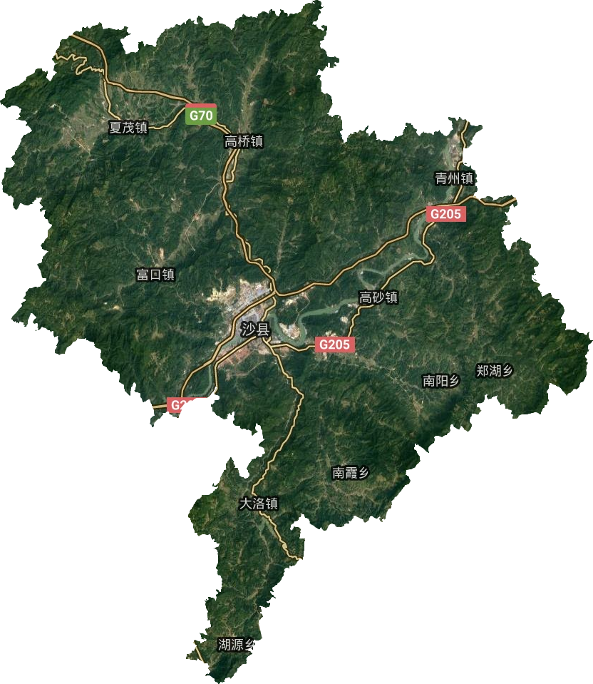 沙縣衛(wèi)星圖