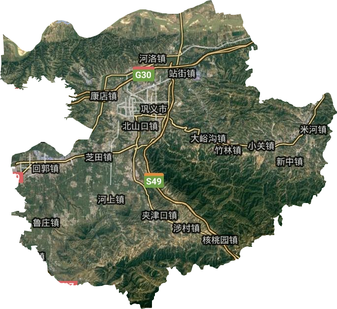 鞏義市衛星圖