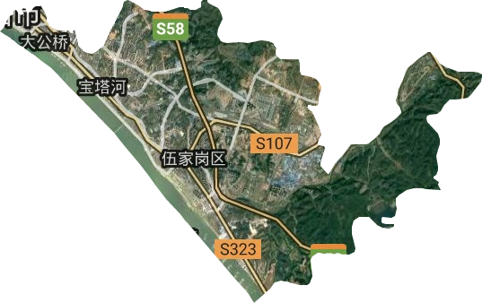 伍家崗區衛星圖