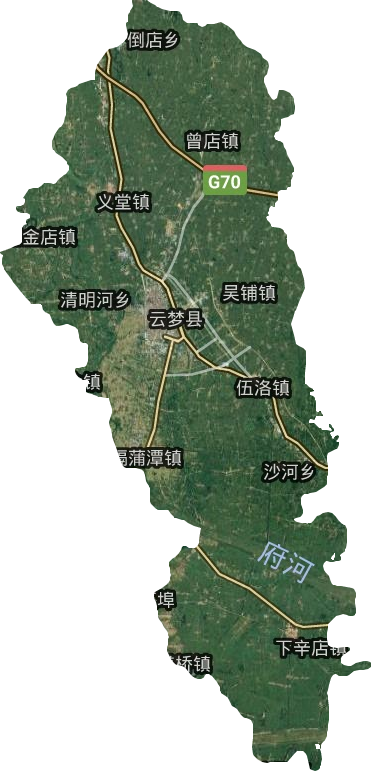 云夢縣衛(wèi)星圖