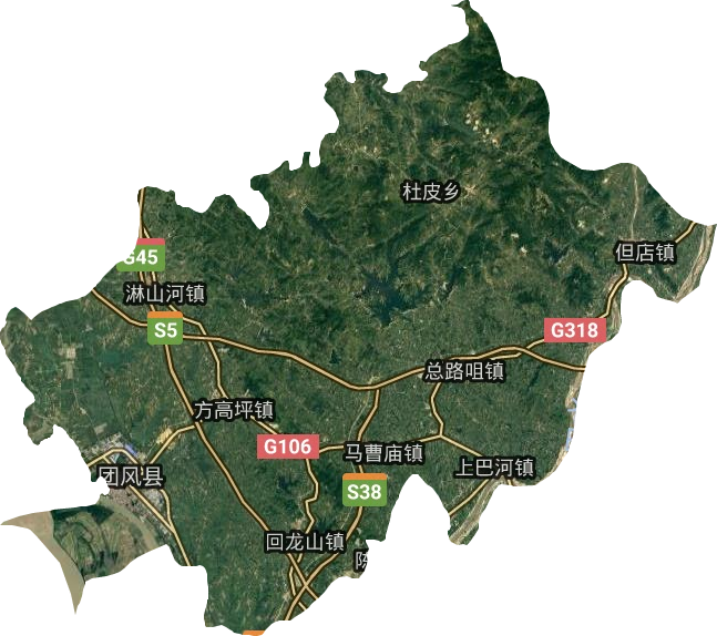 團(tuán)風(fēng)縣衛(wèi)星圖