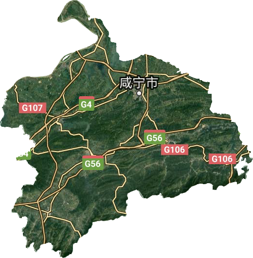 咸寧市衛星圖
