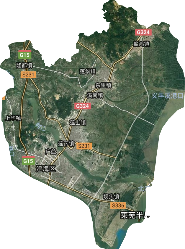 澄海區衛星圖