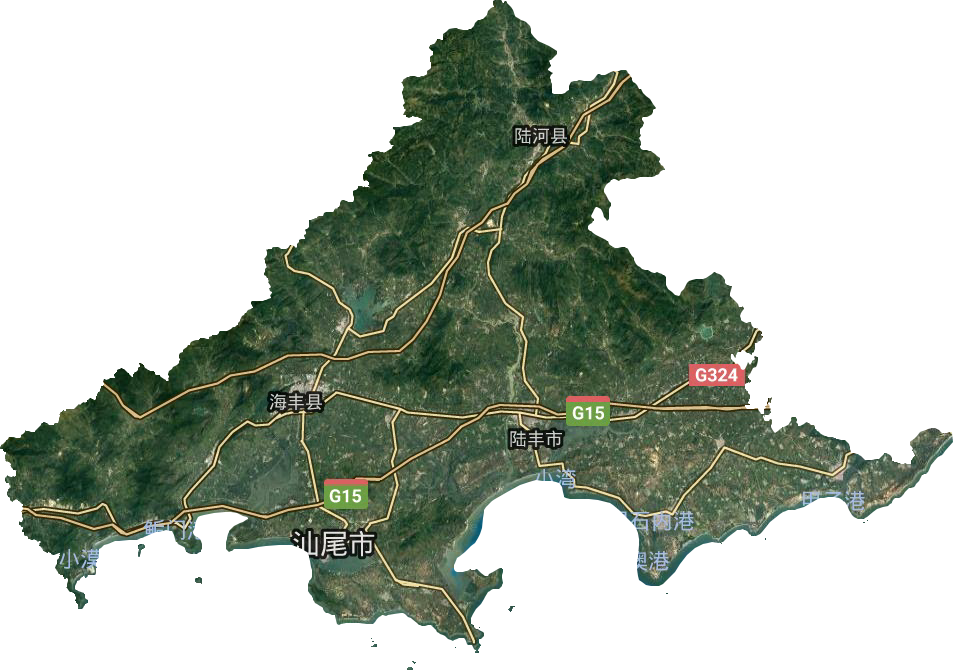汕尾市衛星圖