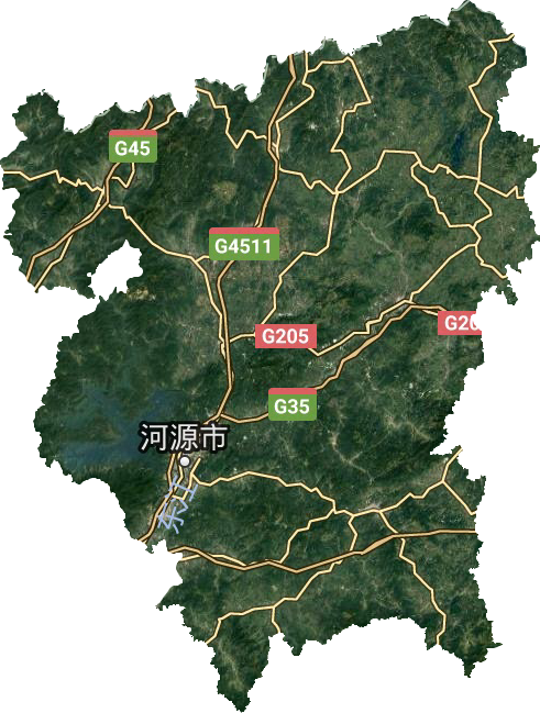 河源市衛星圖