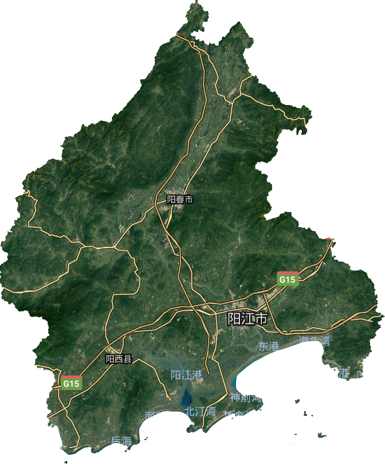 陽江市衛星圖