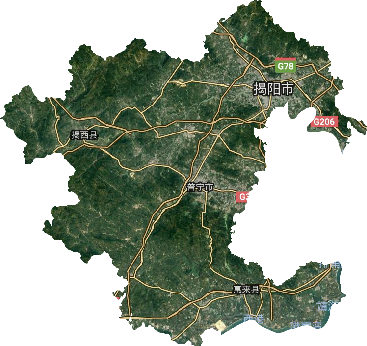 揭陽市衛星圖