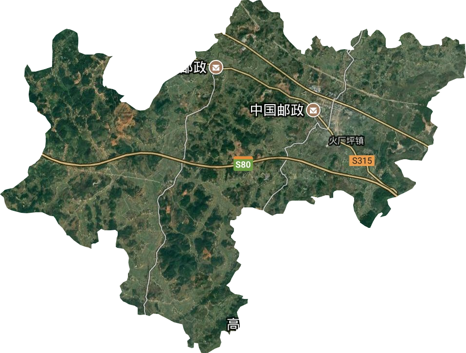 火廠坪鎮衛星圖