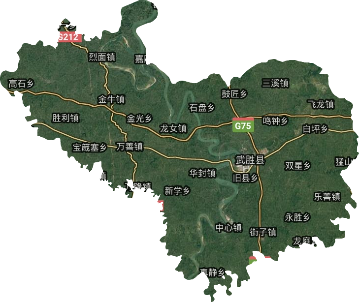 武勝縣衛(wèi)星圖