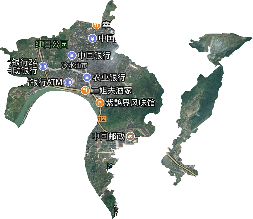 冷水江街道衛星圖