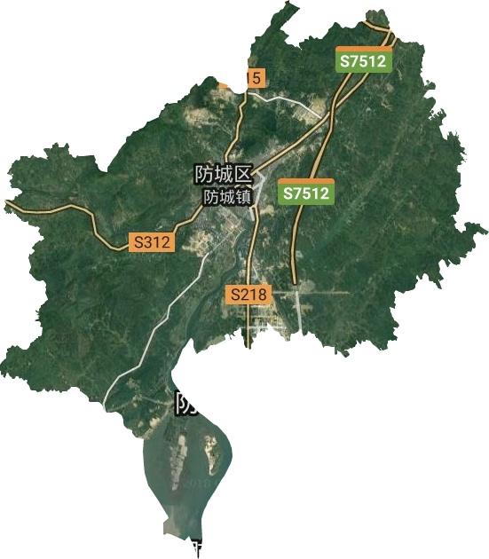 防城鎮衛星圖