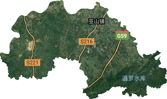 亞山鎮衛星圖