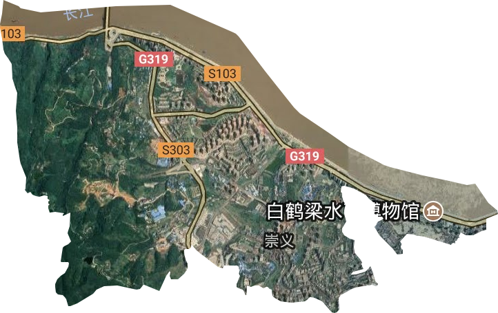 崇義街道衛星圖