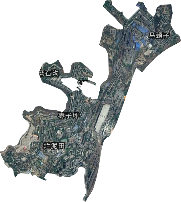 棗子坪街道衛星圖