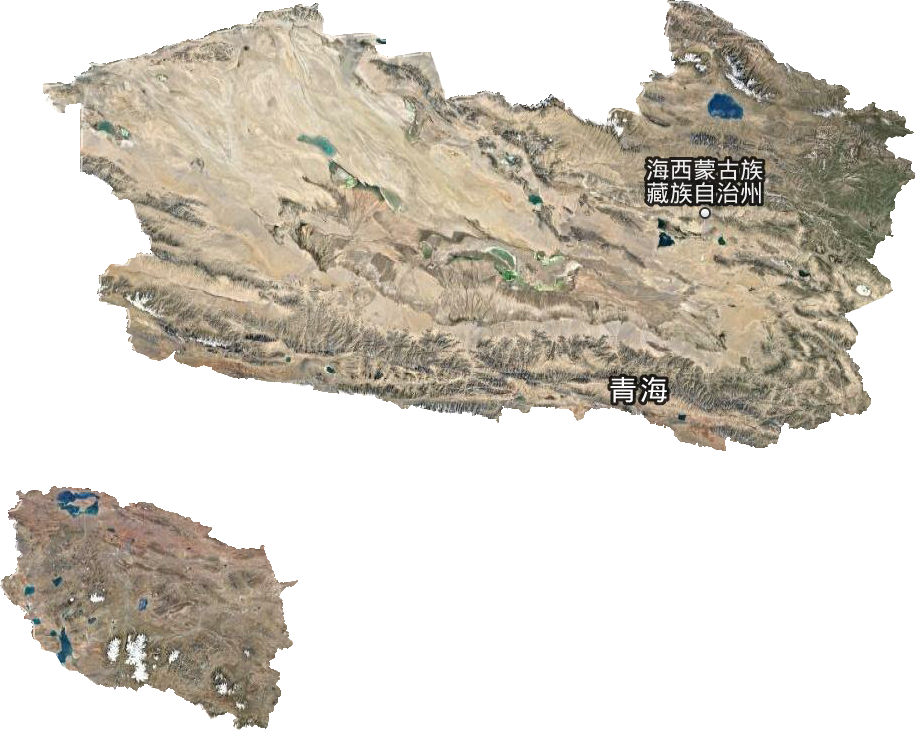海西蒙古族藏族自治州衛星圖