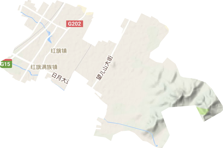 紅旗滿族鎮地形圖