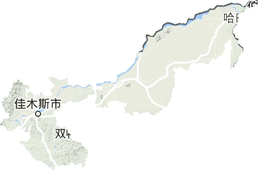 佳木斯市地形圖