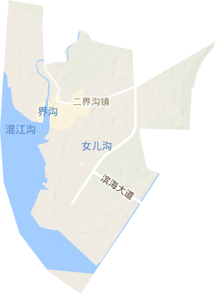 二界溝街道地形圖