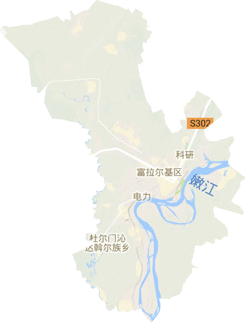 富拉爾基區地形圖