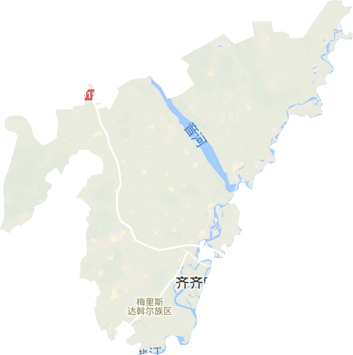 梅里斯達斡爾族區地形圖