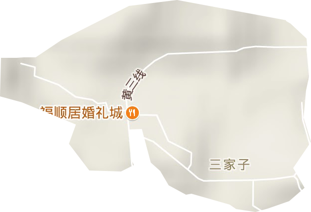 三家子街道地形圖