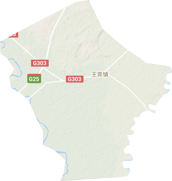 王奔鎮(zhèn)地形圖