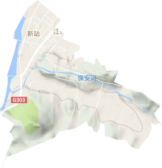 新站街道地形圖