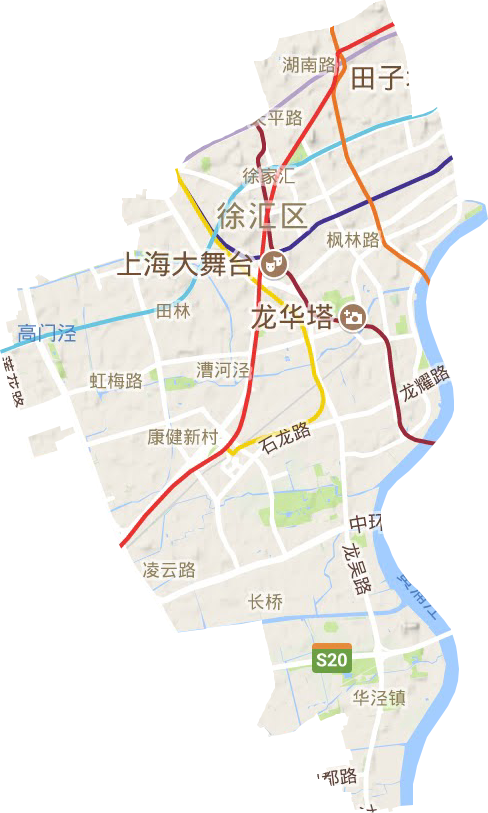 徐匯區(qū)地形圖