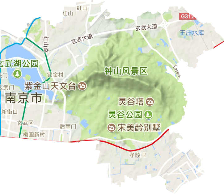 玄武區(qū)地形圖