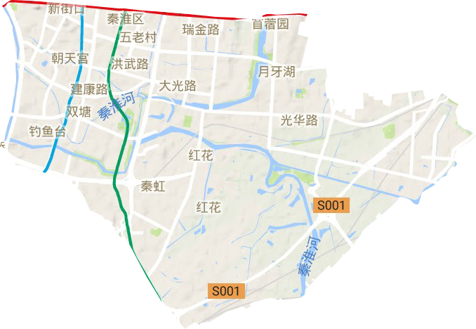 秦淮區地形圖