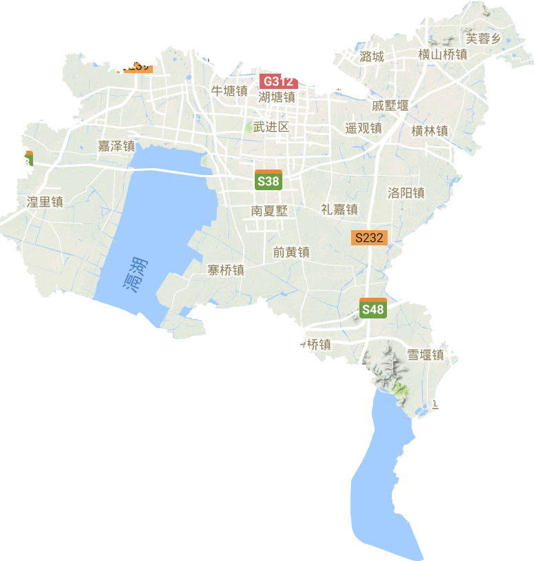 武進(jìn)區(qū)地形圖