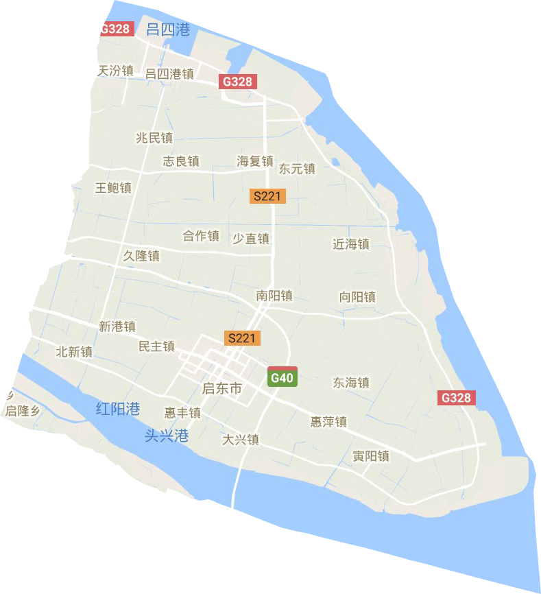啟東市地形圖