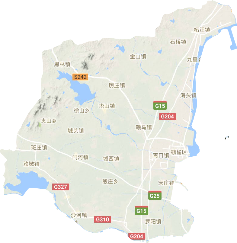 贛榆區(qū)地形圖