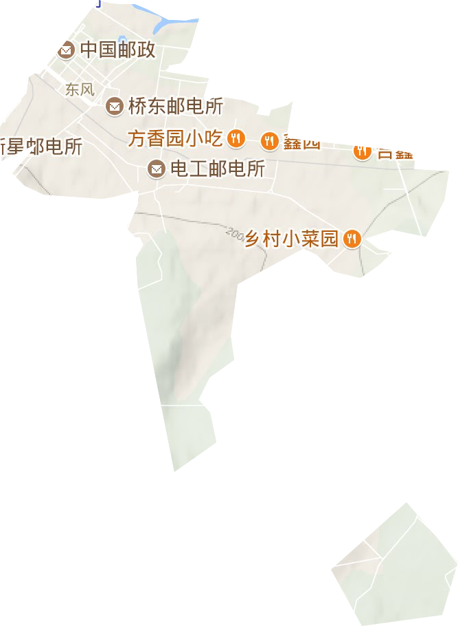 東風(fēng)街道地形圖