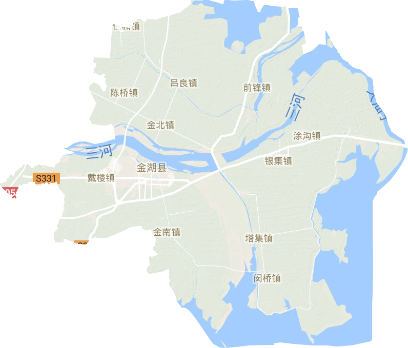 金湖縣地形圖