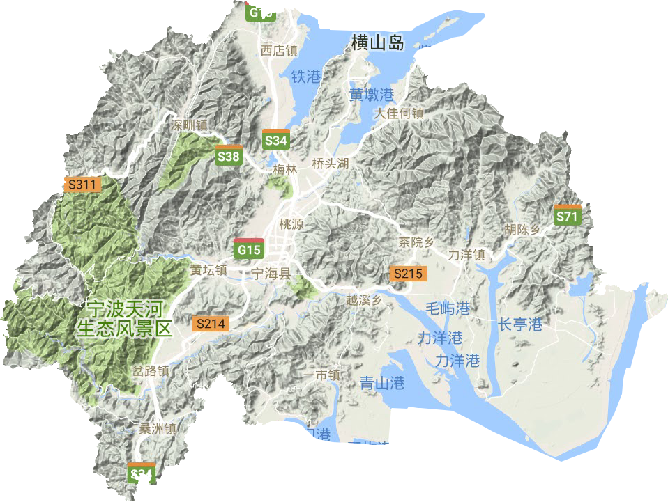 寧海縣地形圖