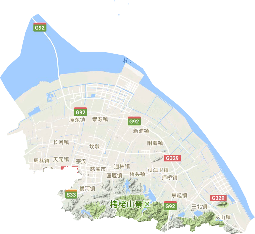 慈溪市地形圖