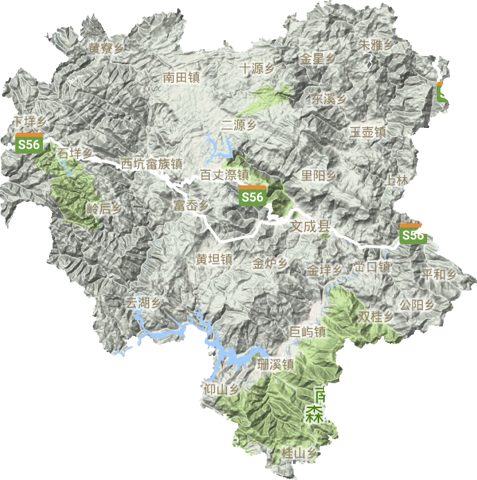 文成縣地形圖