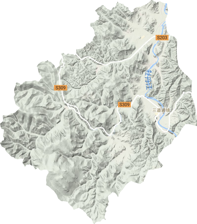 三道通鎮(zhèn)地形圖