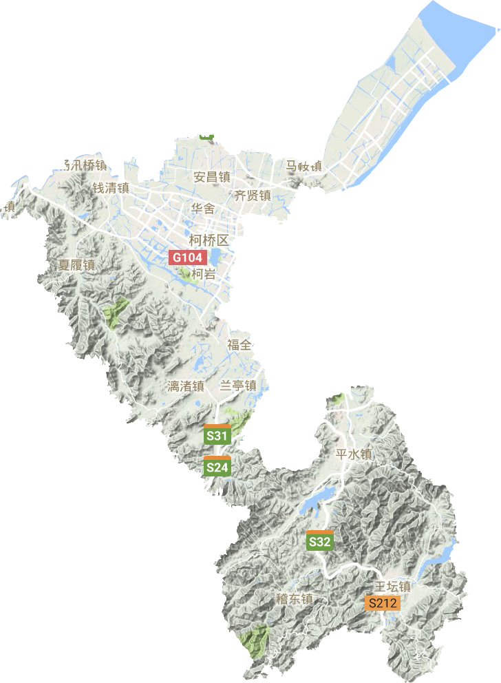 柯橋區(qū)地形圖