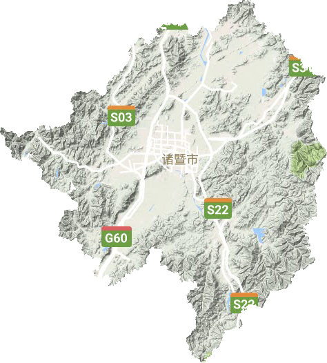 諸暨市地形圖