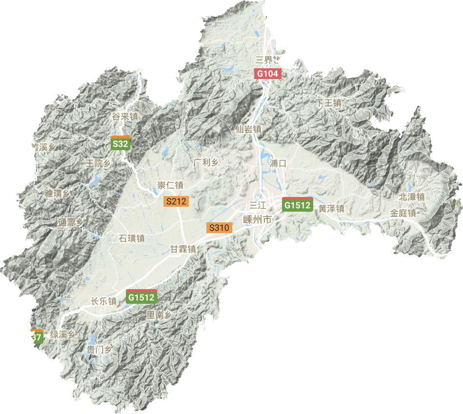 嵊州市地形圖