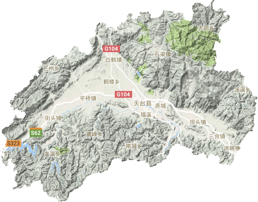 天臺縣地形圖