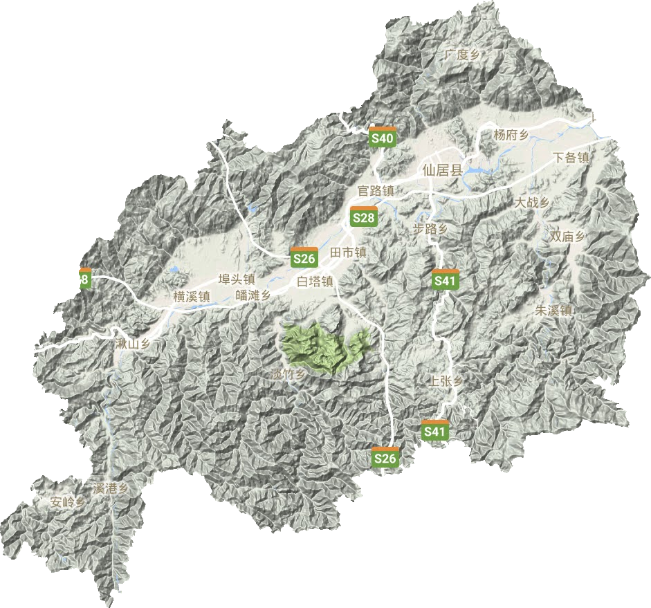 仙居縣地形圖