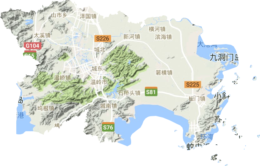 溫嶺市地形圖